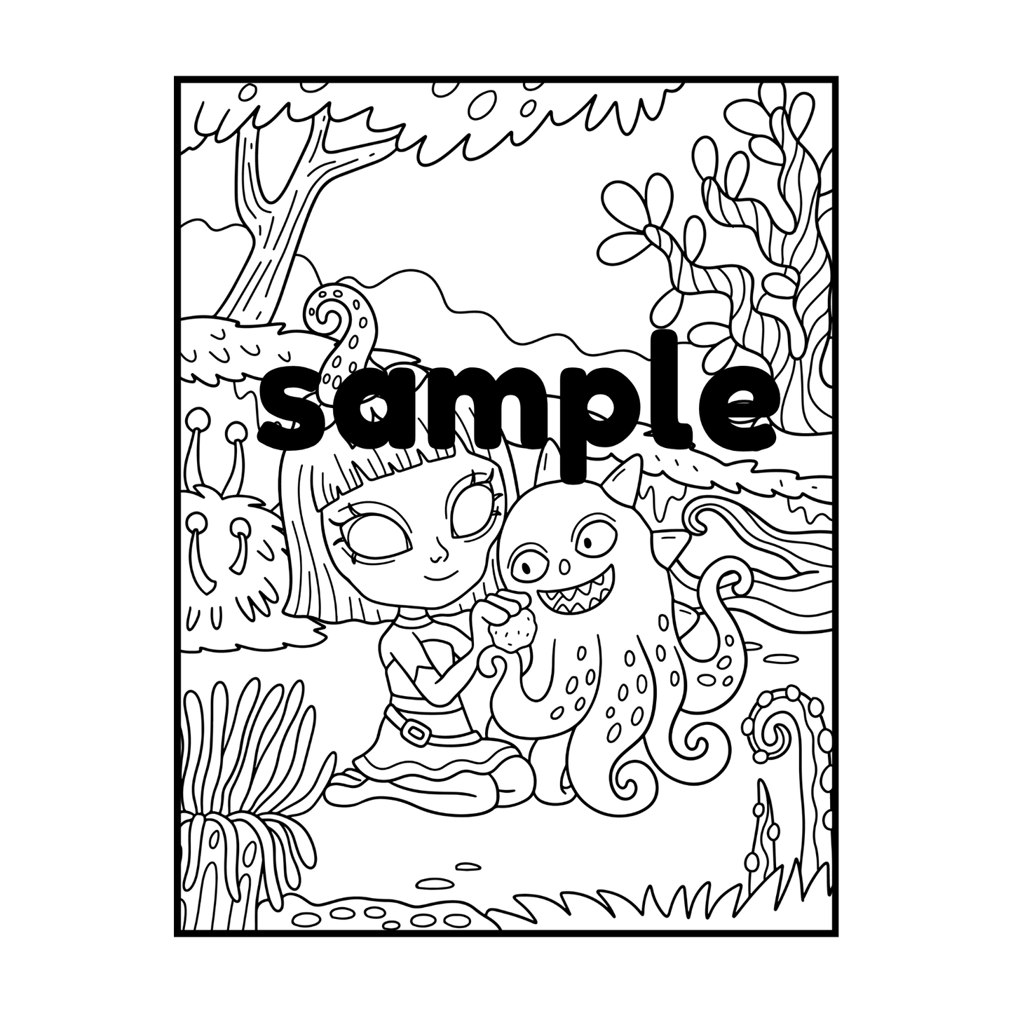 Adorable Creepy Monsters and Aliens Coloring Book | Hand Drawn Coloring Pages for Relaxation and Fun | Printable PDF Digital Download