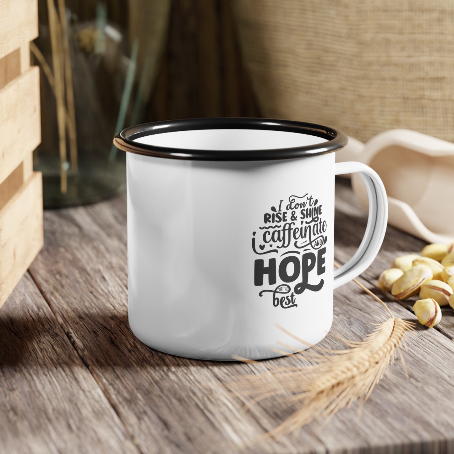 I Don't Rise and Shine Mug, Enamel Camp Cup