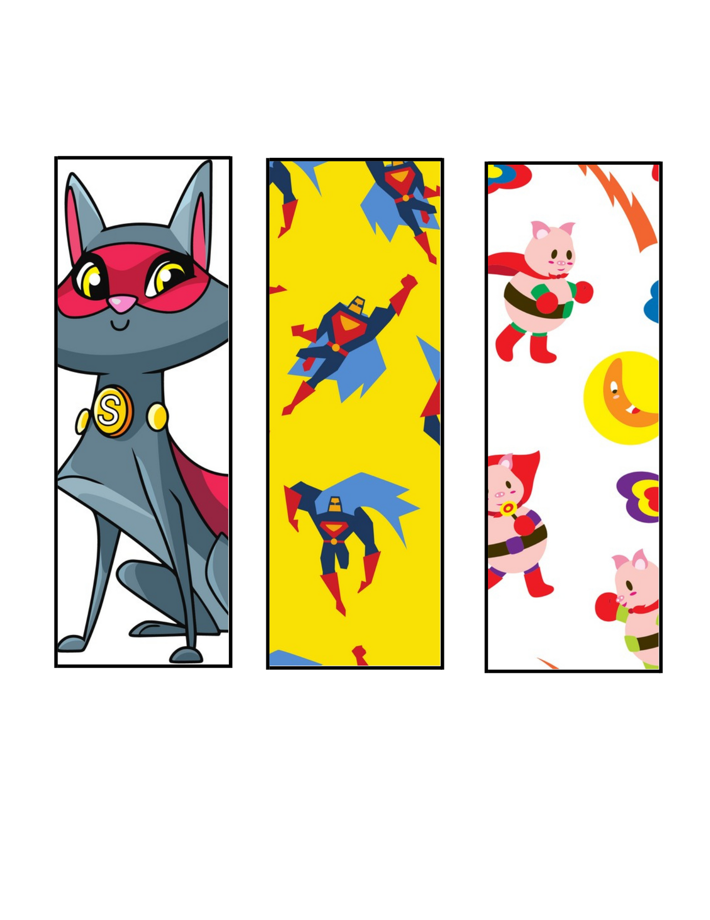 42 Printable Bookmarks for Kids | 12 Kid Color Your Book Marks, Set of 30 Colored Bookmarks | Instant Download DIY Kids Activity