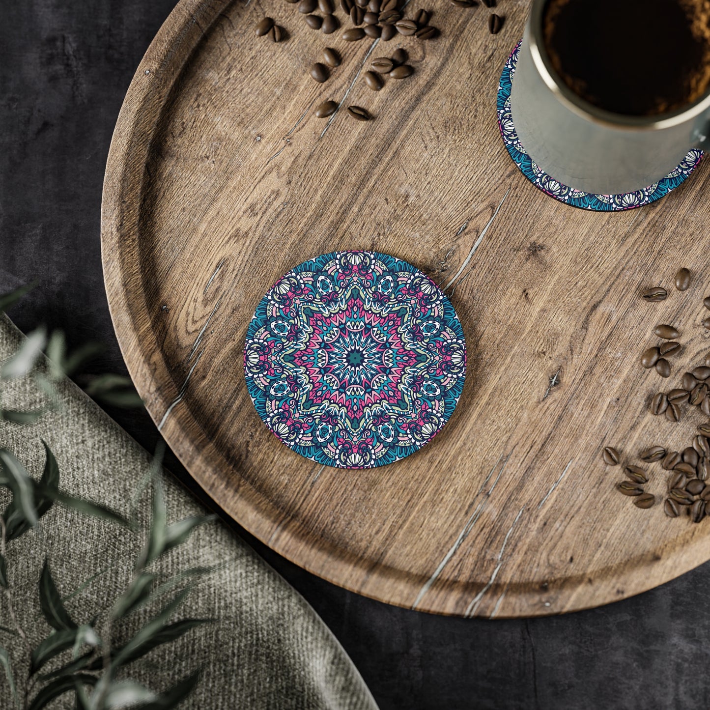 Deep Purple and Teal Coasters