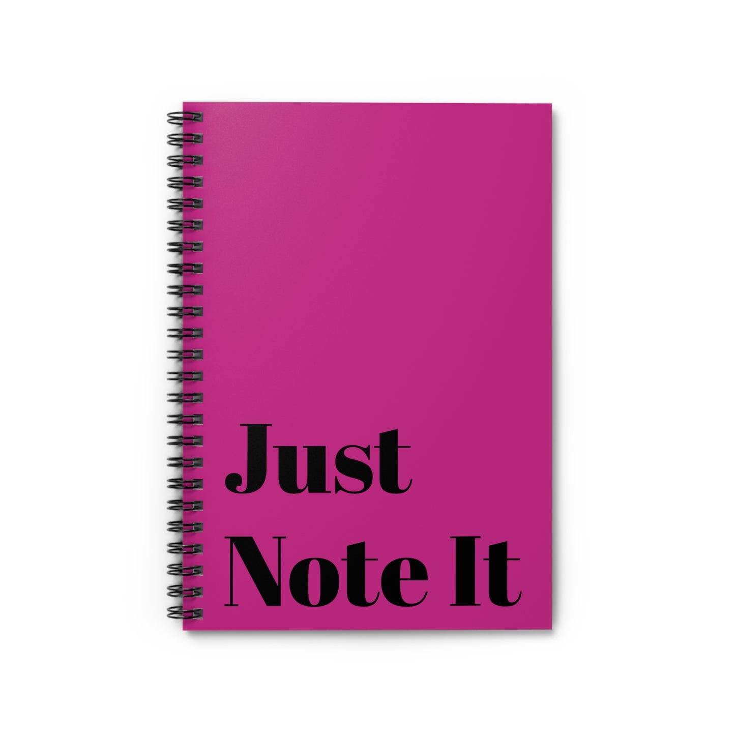 Just Note It Personal Blank Spiral Notebook with Ruled Line Pages