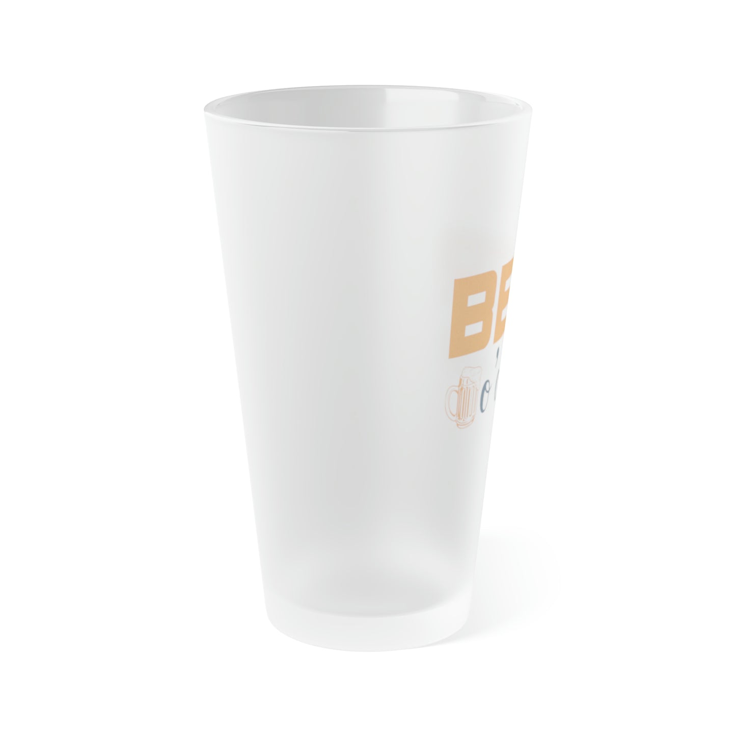 Beer O'Clock Frosted Pint Beer Glass, 16oz
