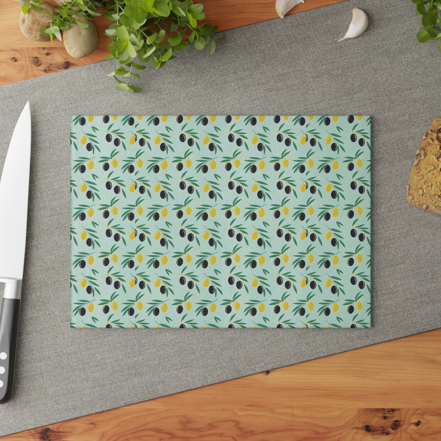 Glass Cutting Board - Olive Lovers Gift