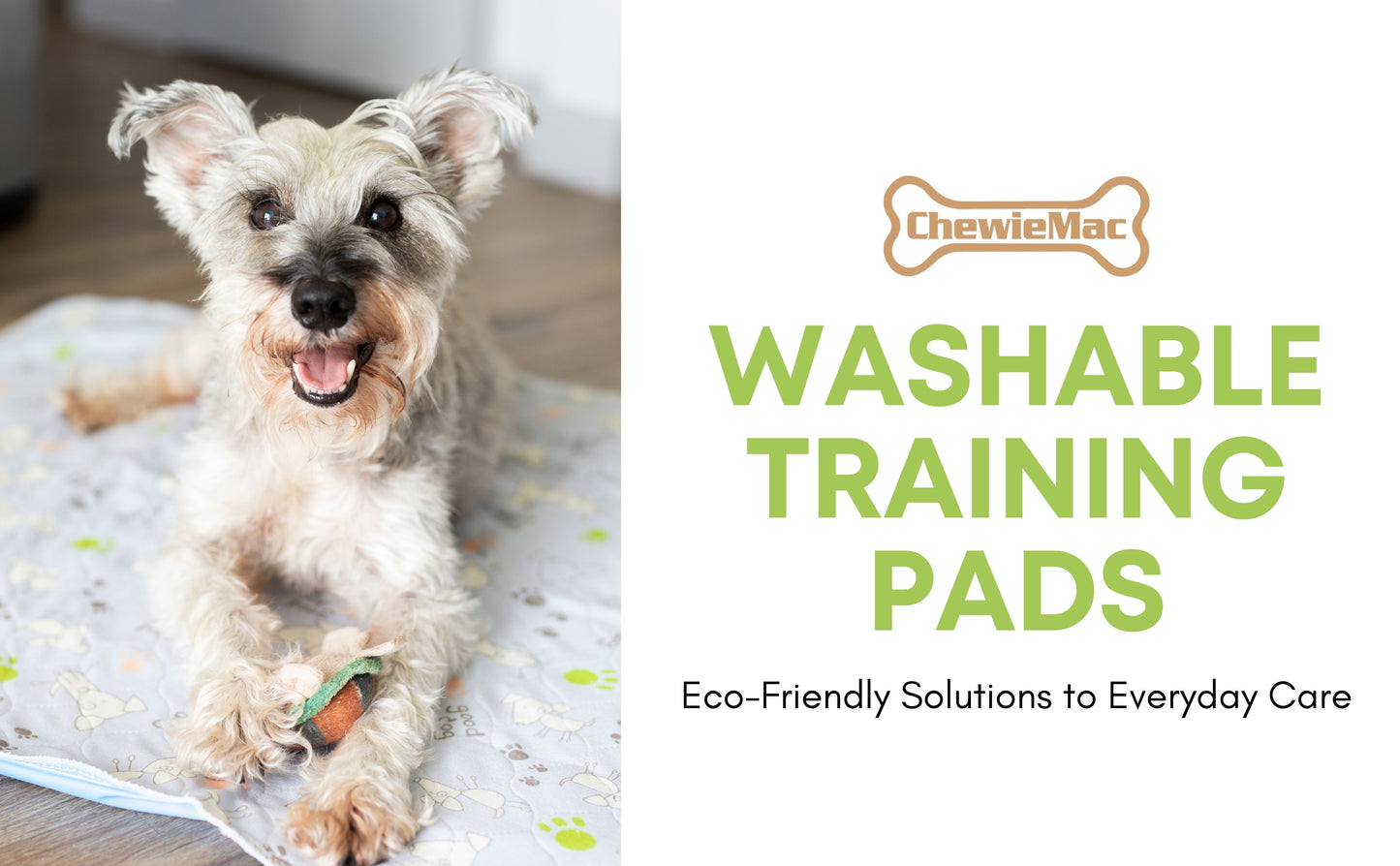 ChewieMac® Washable Reusable Pet Training Pads, Large 28 in x 31 in, Grey