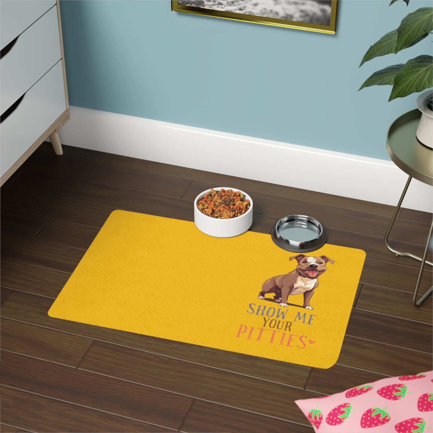 Show Me Your Pitties, Pit Bull Pet Food Mat (12x18)