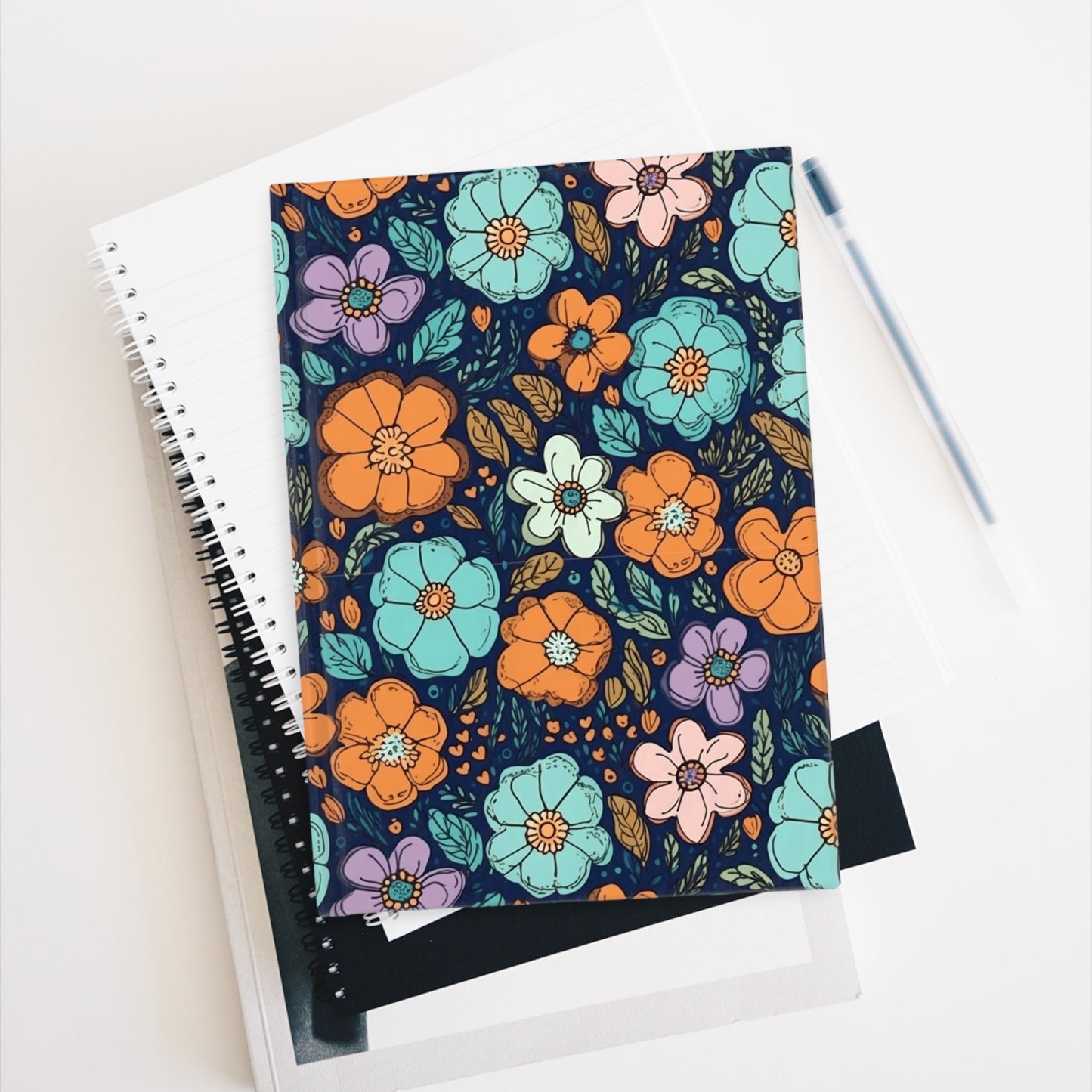 Vibrant Floral Journal - Ruled Line Notebook