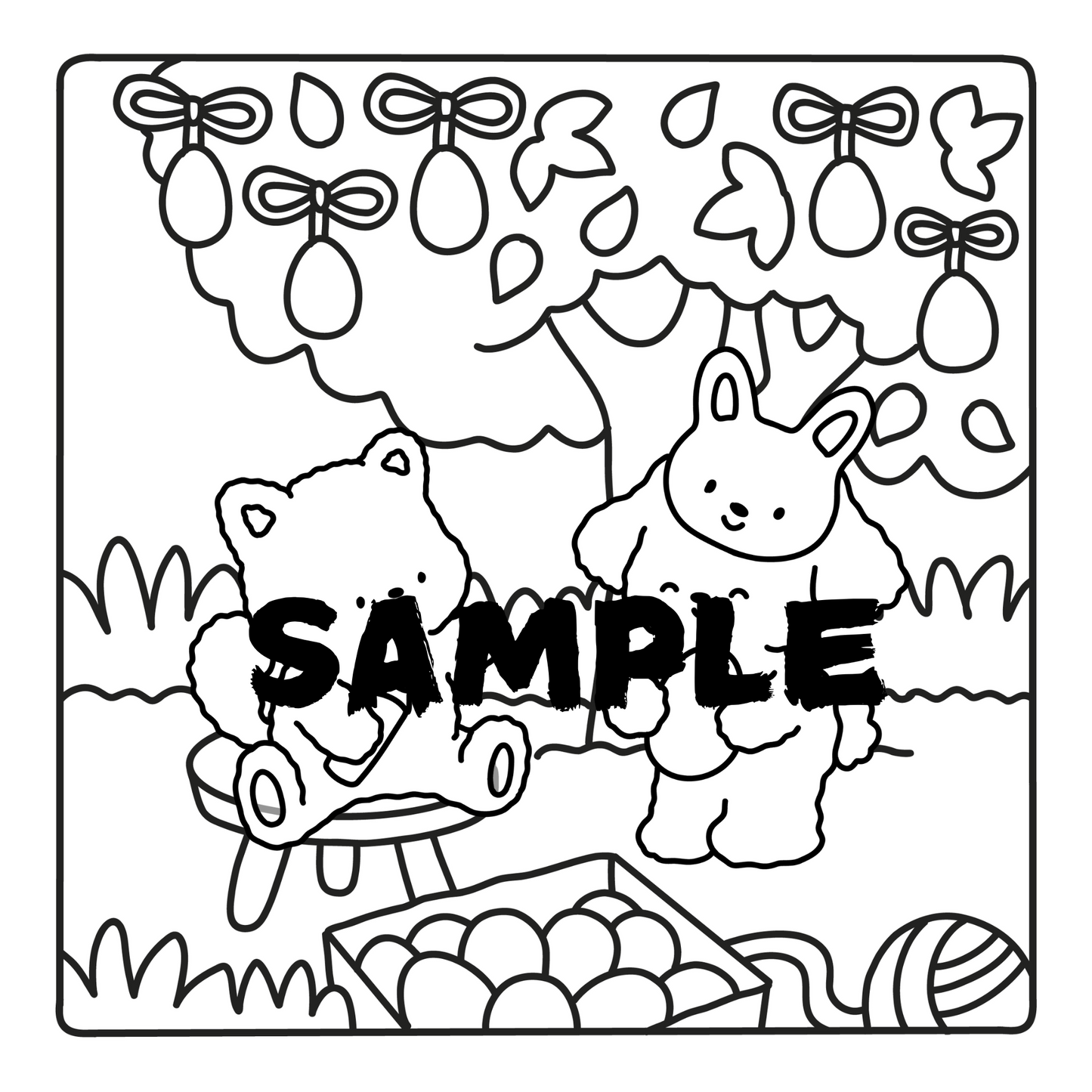 Bold and Easy Cozy Easter Spring Coloring Book | 30 Adorable Animal Friends HandDrawn Coloring Pages