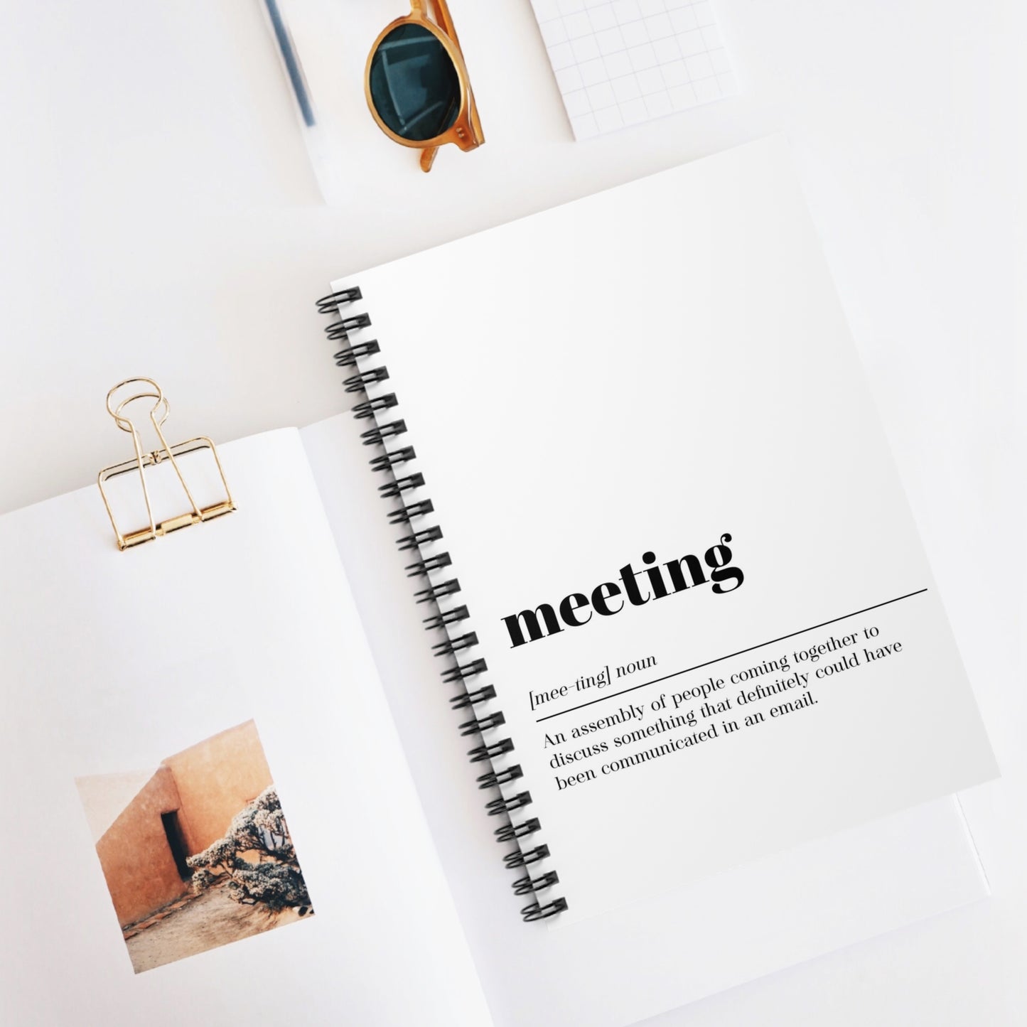 Meeting Definition Office Humor Spiral Notebook - Ruled Line