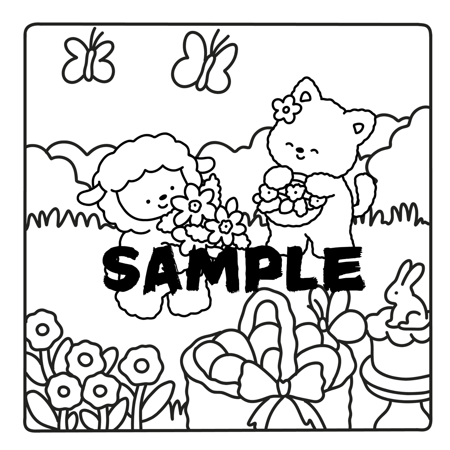 Bold and Easy Cozy Easter Spring Coloring Book | 30 Adorable Animal Friends HandDrawn Coloring Pages