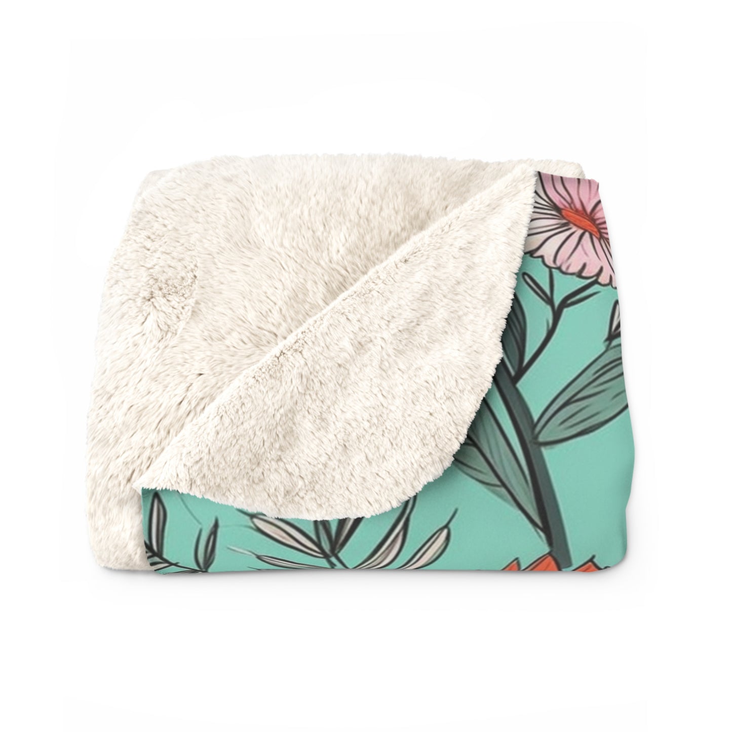 Vintage Floral Sherpa Fleece Blanket