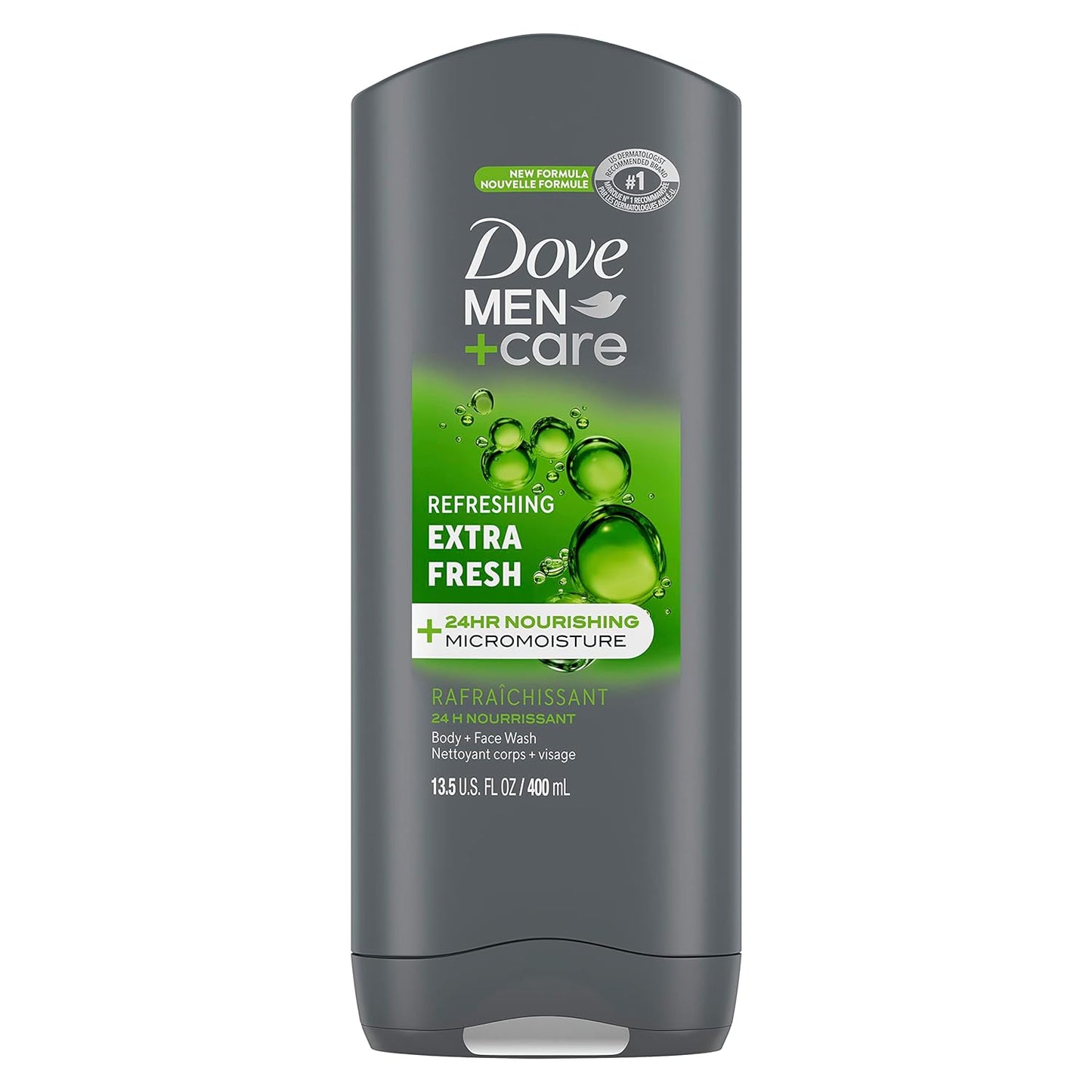 Dove Men+Care Micro Moisture Body and Face Wash, Fresh, 13.5 fl oz