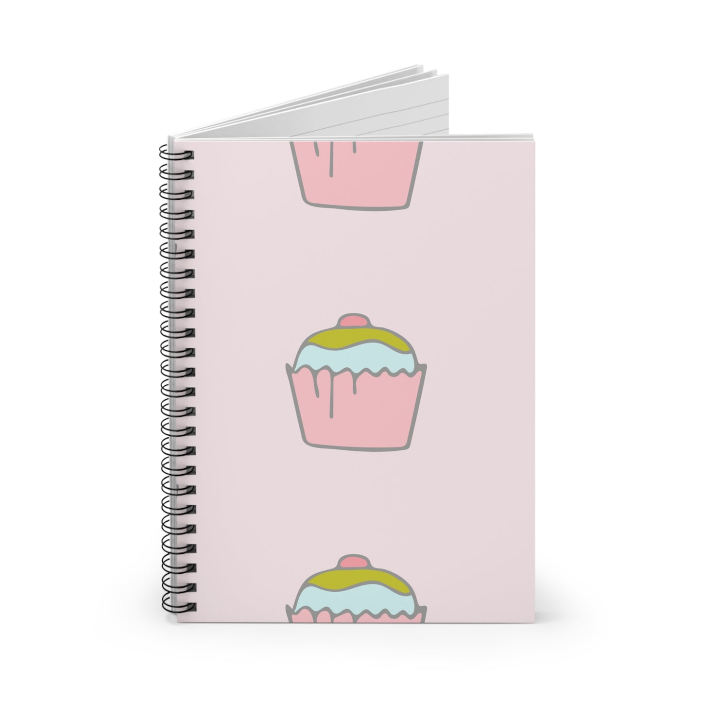 Perfect Spiral Notebook for Lovers of Cupcakes - Ruled Line