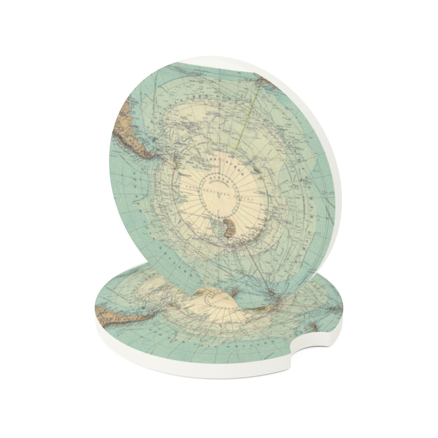 Map of Antarctica Soapstone Car Coaster