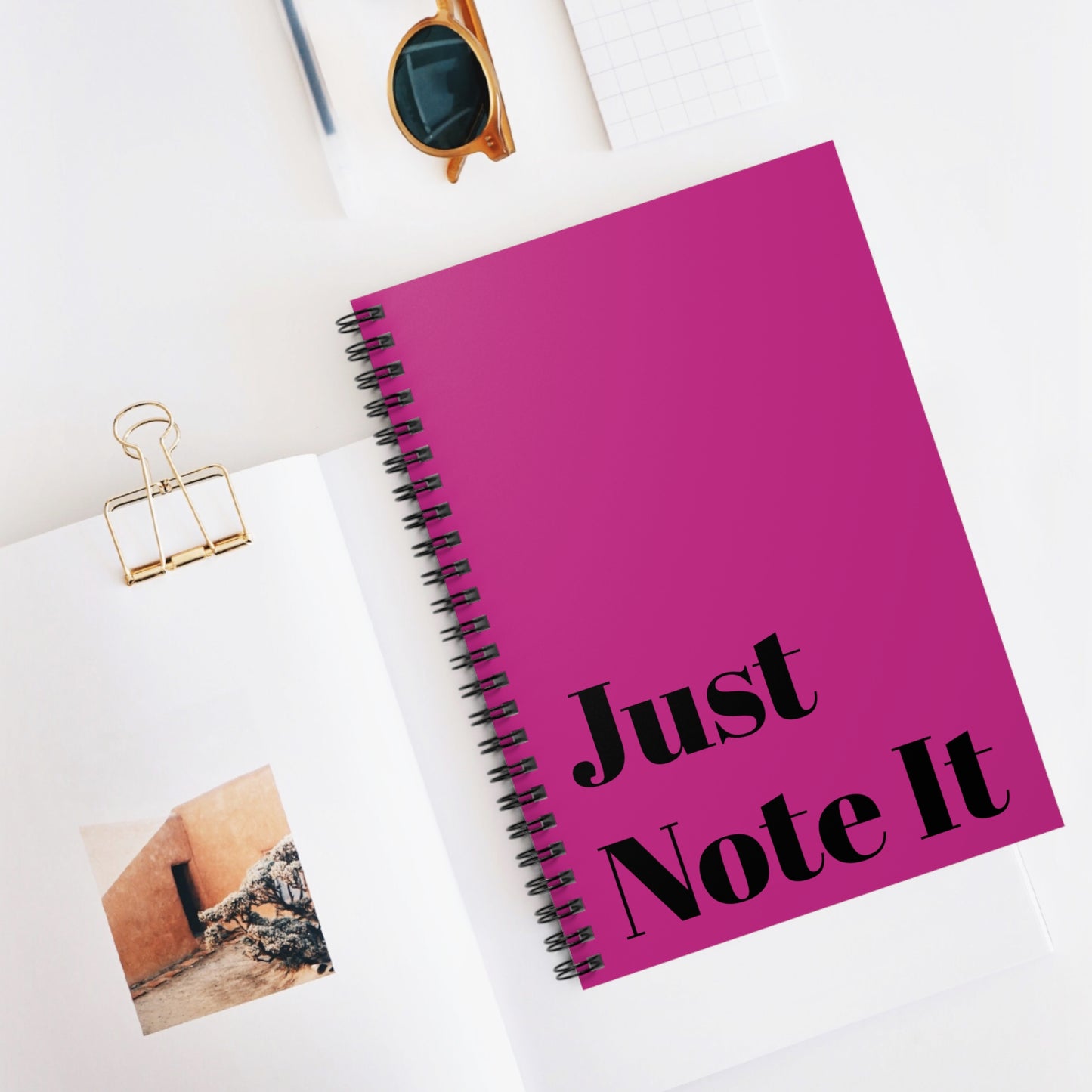 Just Note It Personal Blank Spiral Notebook with Ruled Line Pages