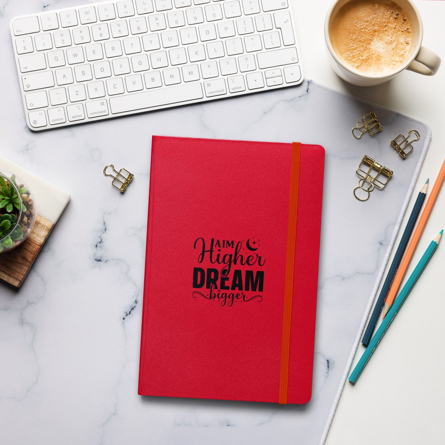 Aim Higher and Dream Bigger Hardcover Journal Notebook