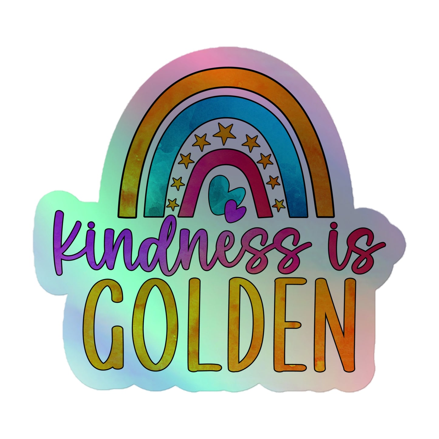 Happiness is Golden Holographic stickers
