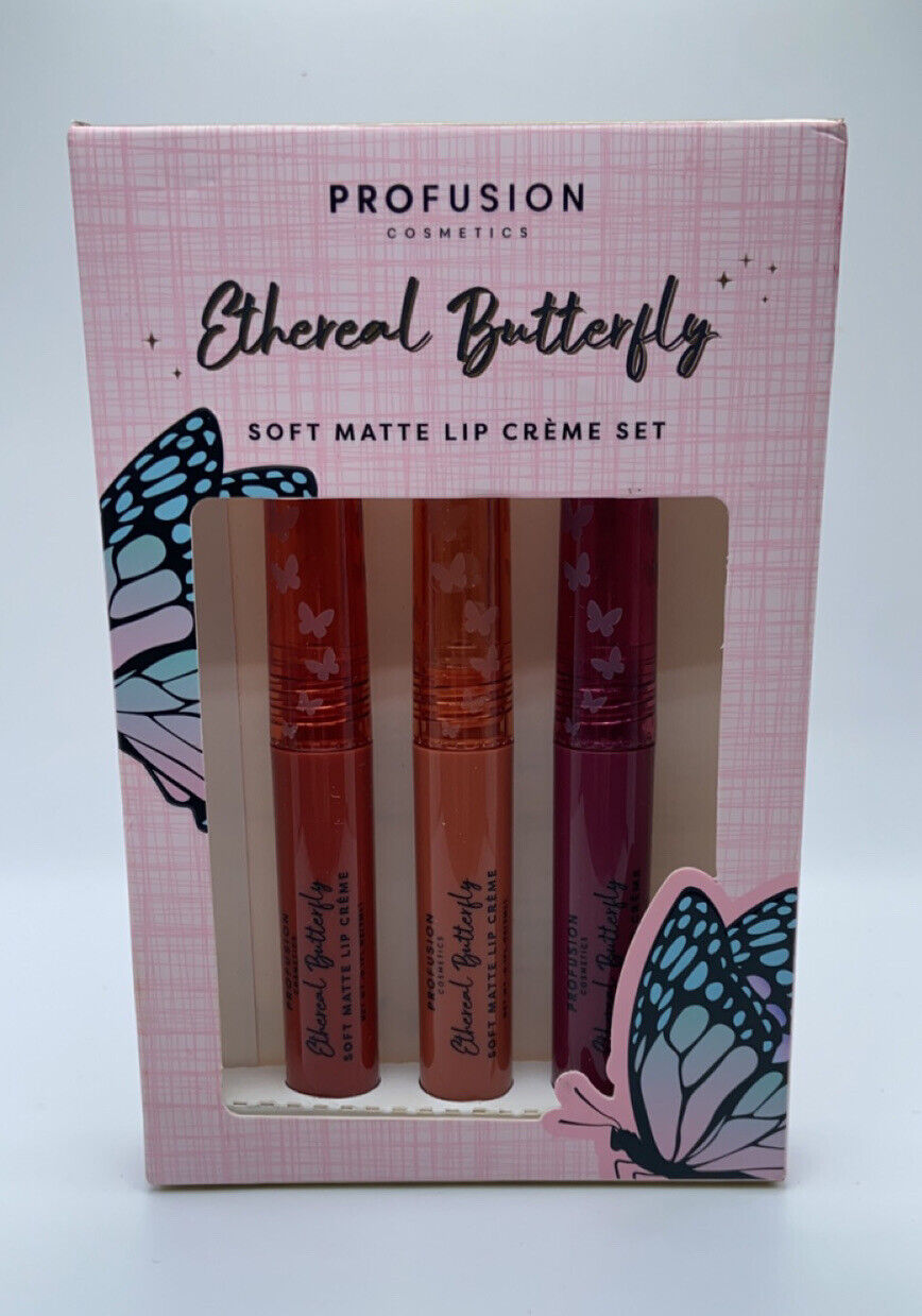 Profusion Cosmetics Ethereal Butterfly Soft Matte Lip Creme Set Of 3 Lip Colors