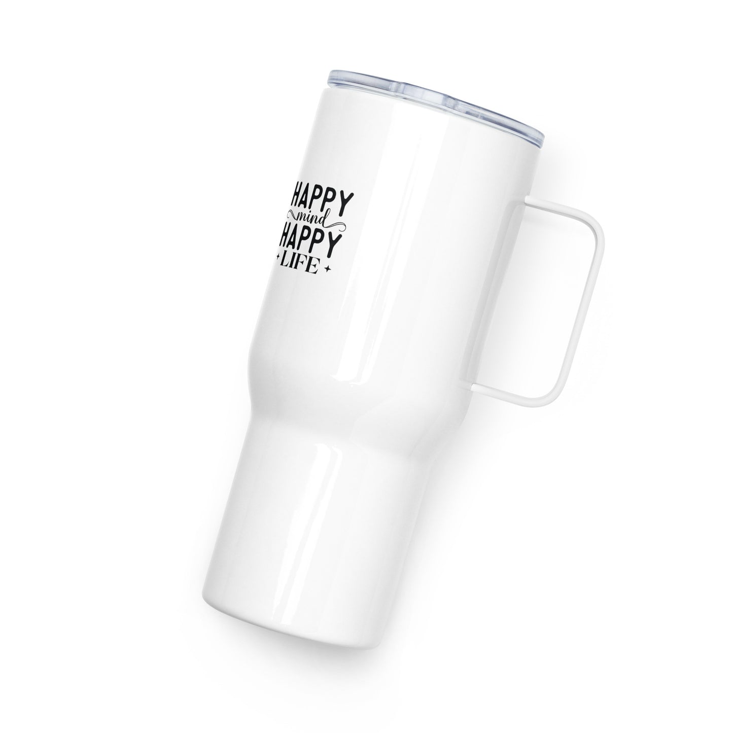Happy Mind Travel Mug with a handle