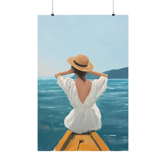 Bring Coastal Serenity Home with the "Woman With A View" Poster