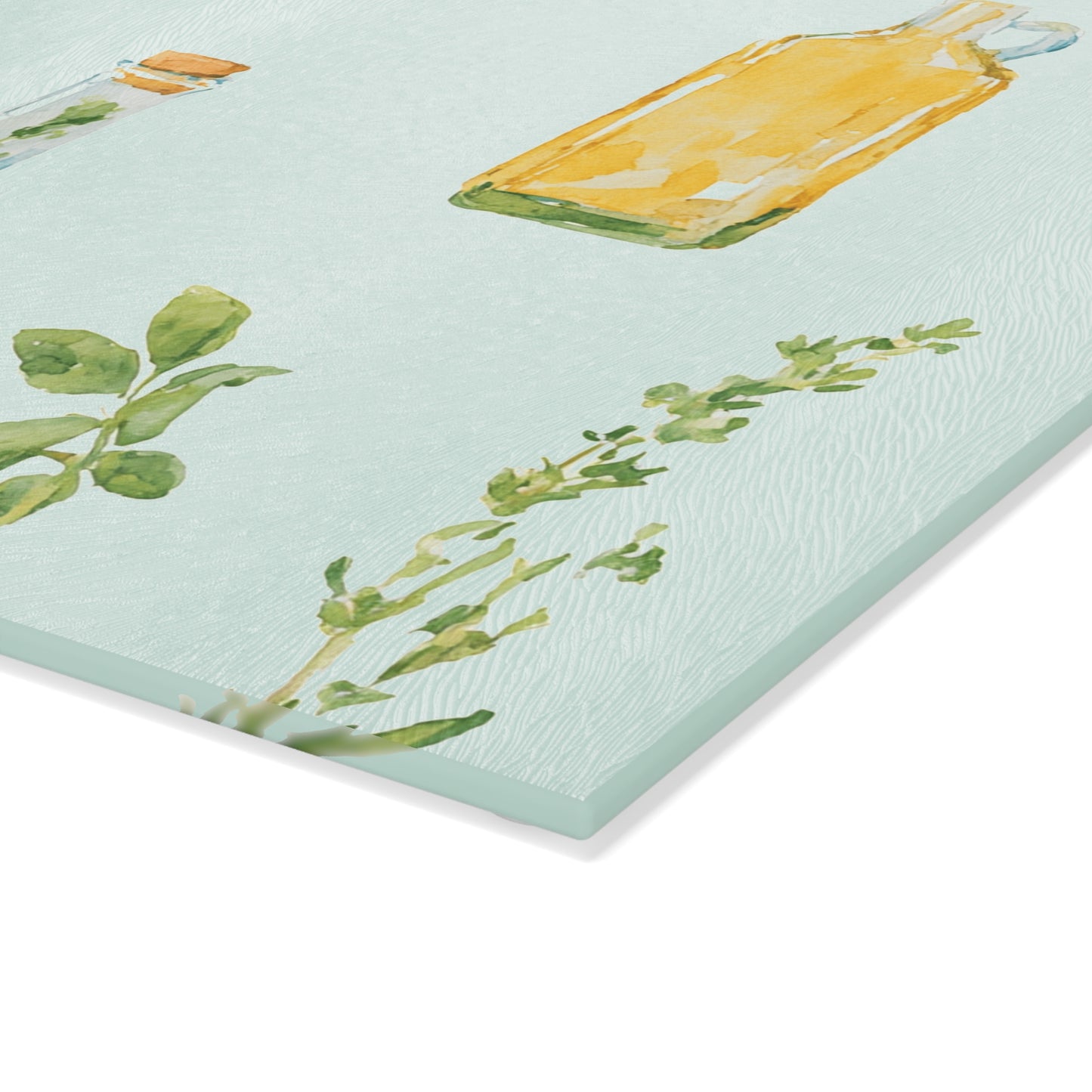 Herb & Olive Oil Glass Cutting Board