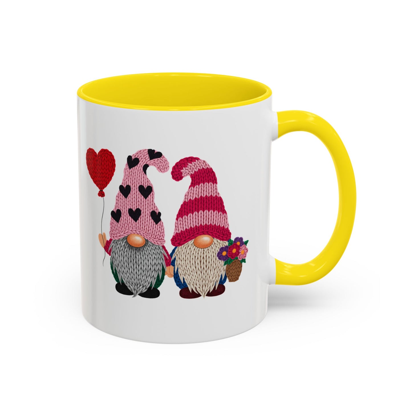 Valentine Gnome Coffee Mug - Cute Couples Accent Mug (11/15oz)