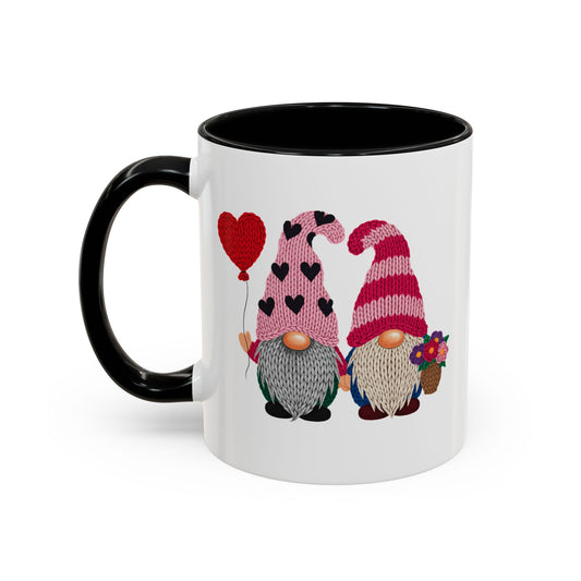 Valentine Gnome Coffee Mug - Cute Couples Accent Mug (11/15oz)