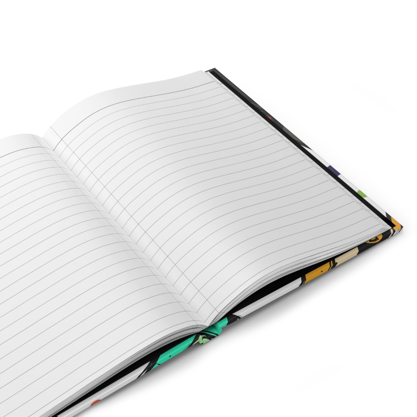 Neon 90s cassette print ruled notebook