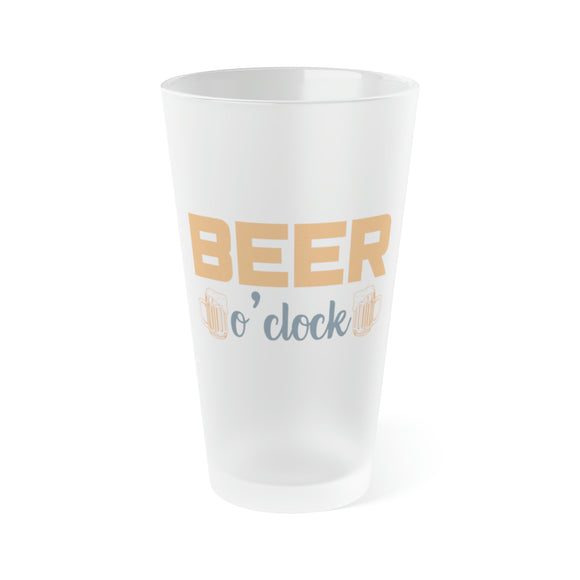 Beer O'Clock Frosted Pint Beer Glass, 16oz