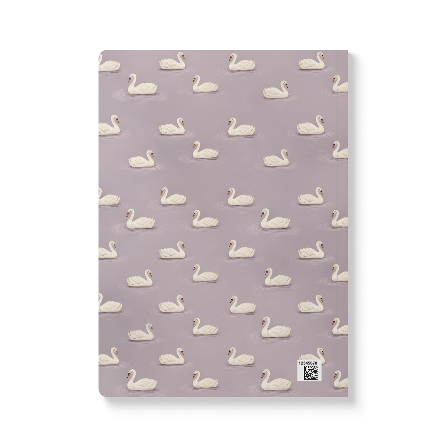 Swan Pattern Softcover Journal — Lavender Swan Notebook for Notes & Journaling