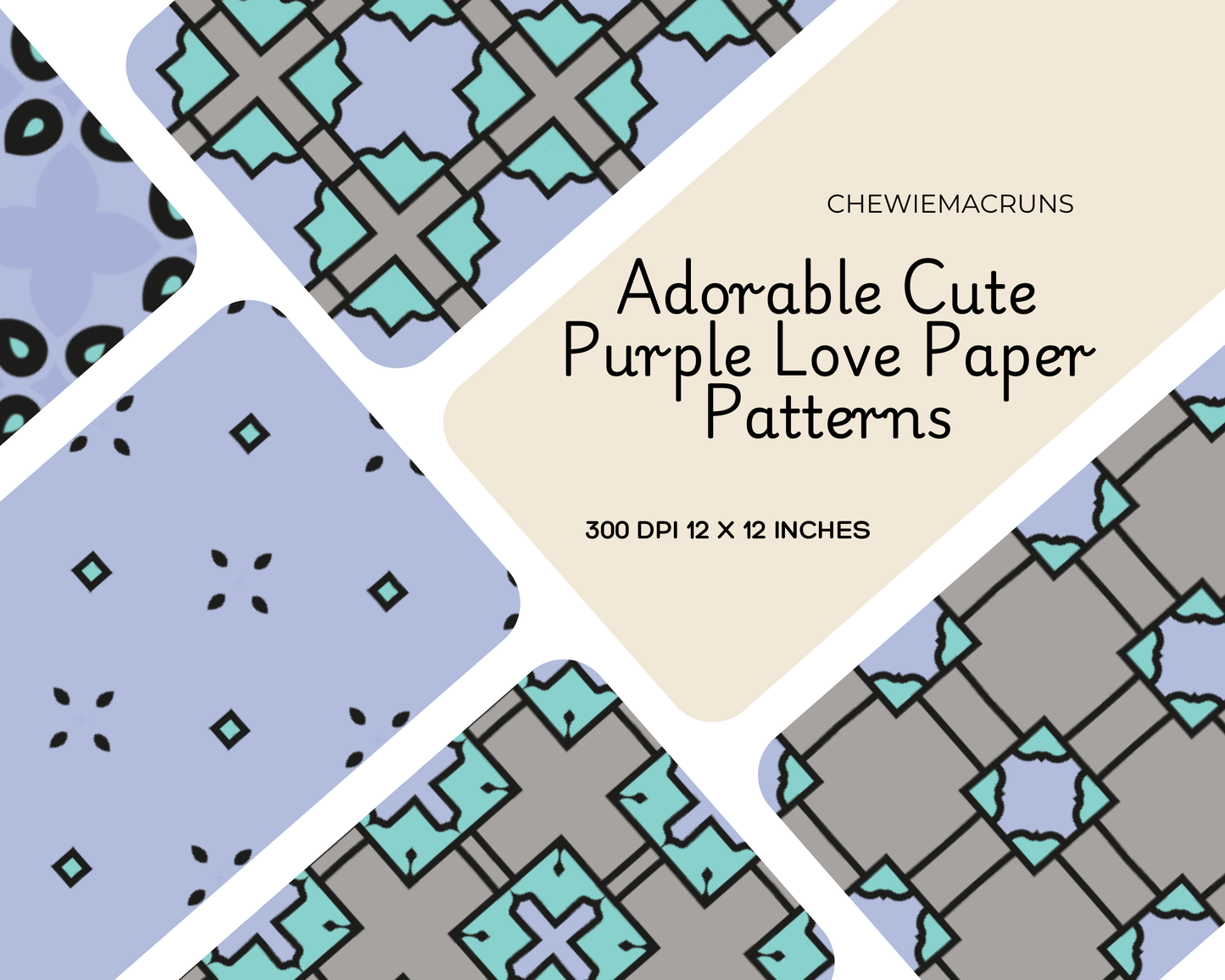 Purple Lover Digital Paper: 13 Seamless Soothing Purple Patterns