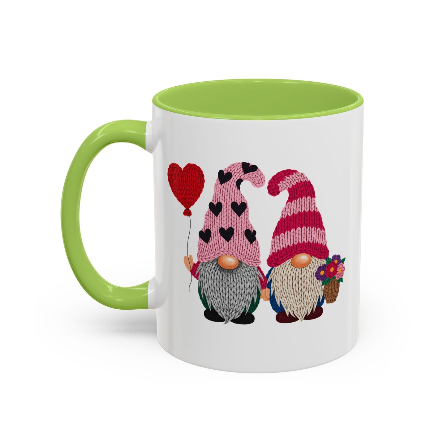 Valentine Gnome Coffee Mug - Cute Couples Accent Mug (11/15oz)