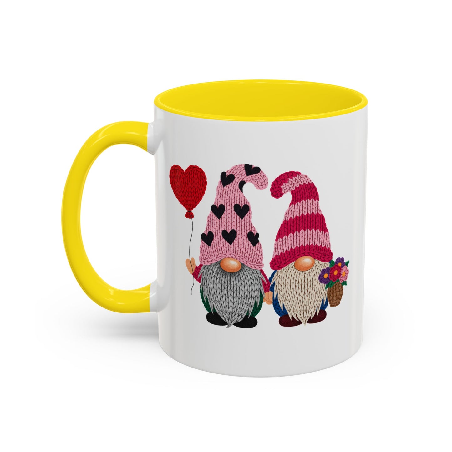 Valentine Gnome Coffee Mug - Cute Couples Accent Mug (11/15oz)