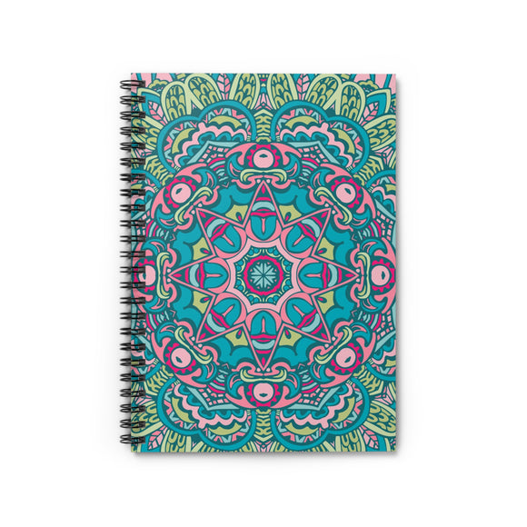 Green and Purple Mandala Spiral Notebook Ruled Line