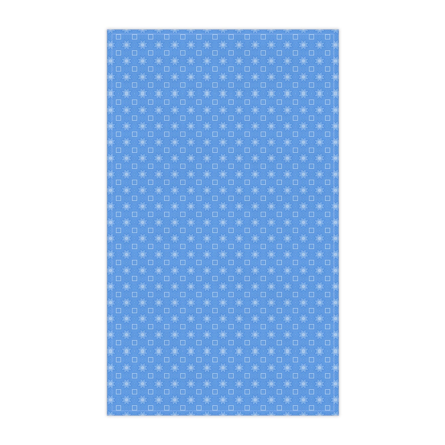 Blue Geometric Print Tea Towel — Cotton Kitchen Towel