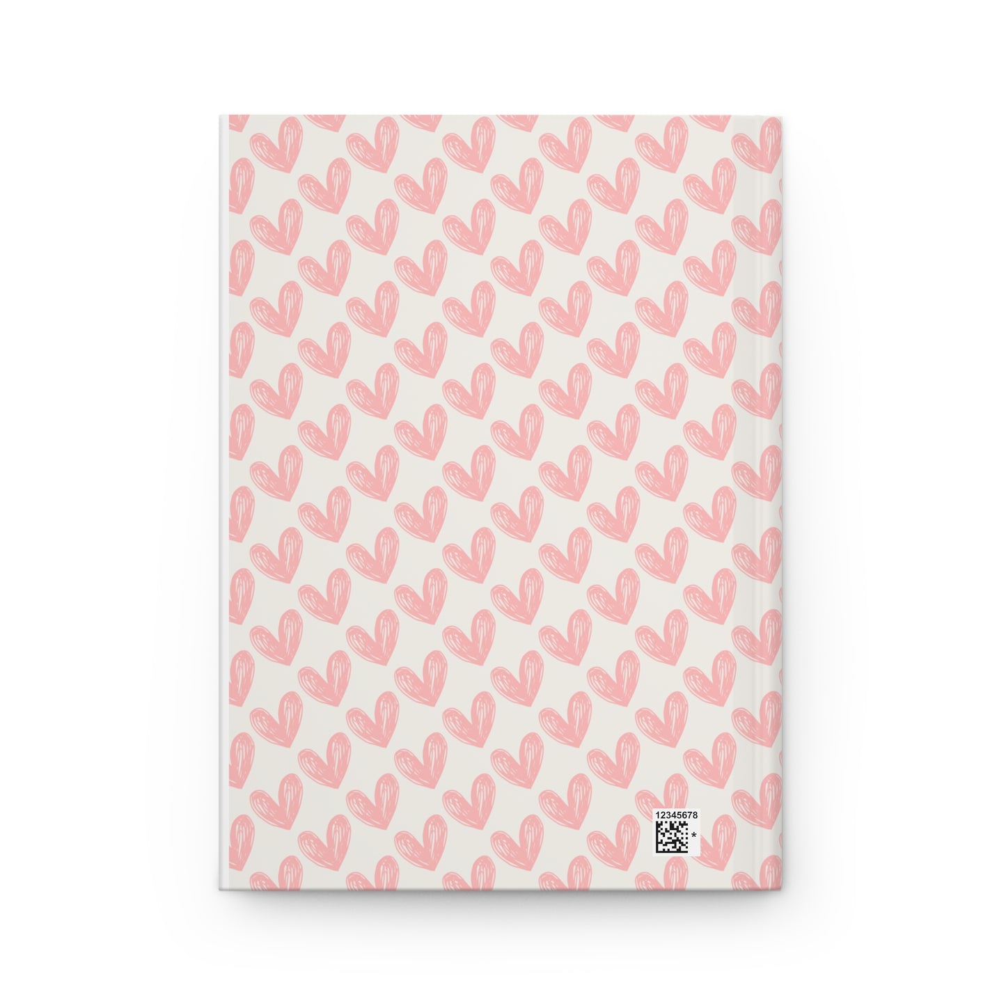 Pink Watercolor Hearts Hardcover Journal — Cute Pattern Notebook for Valentine’s, Gift, & Daily Notes