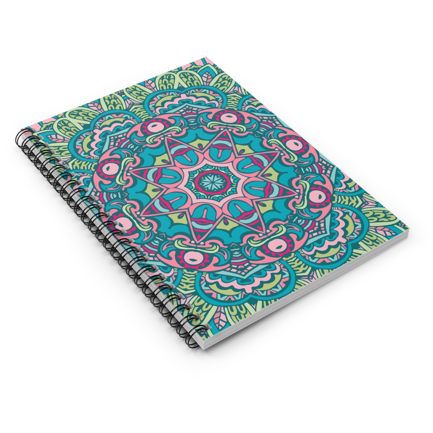 Green and Purple Mandala Spiral Notebook Ruled Line