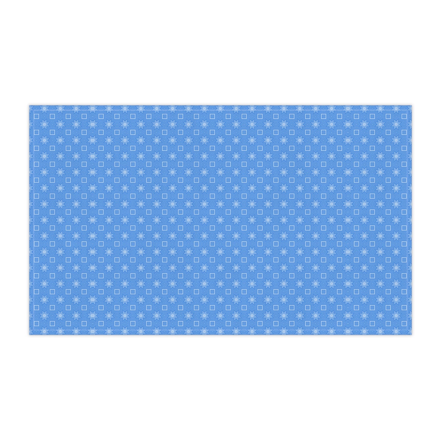 Blue Geometric Print Tea Towel — Cotton Kitchen Towel