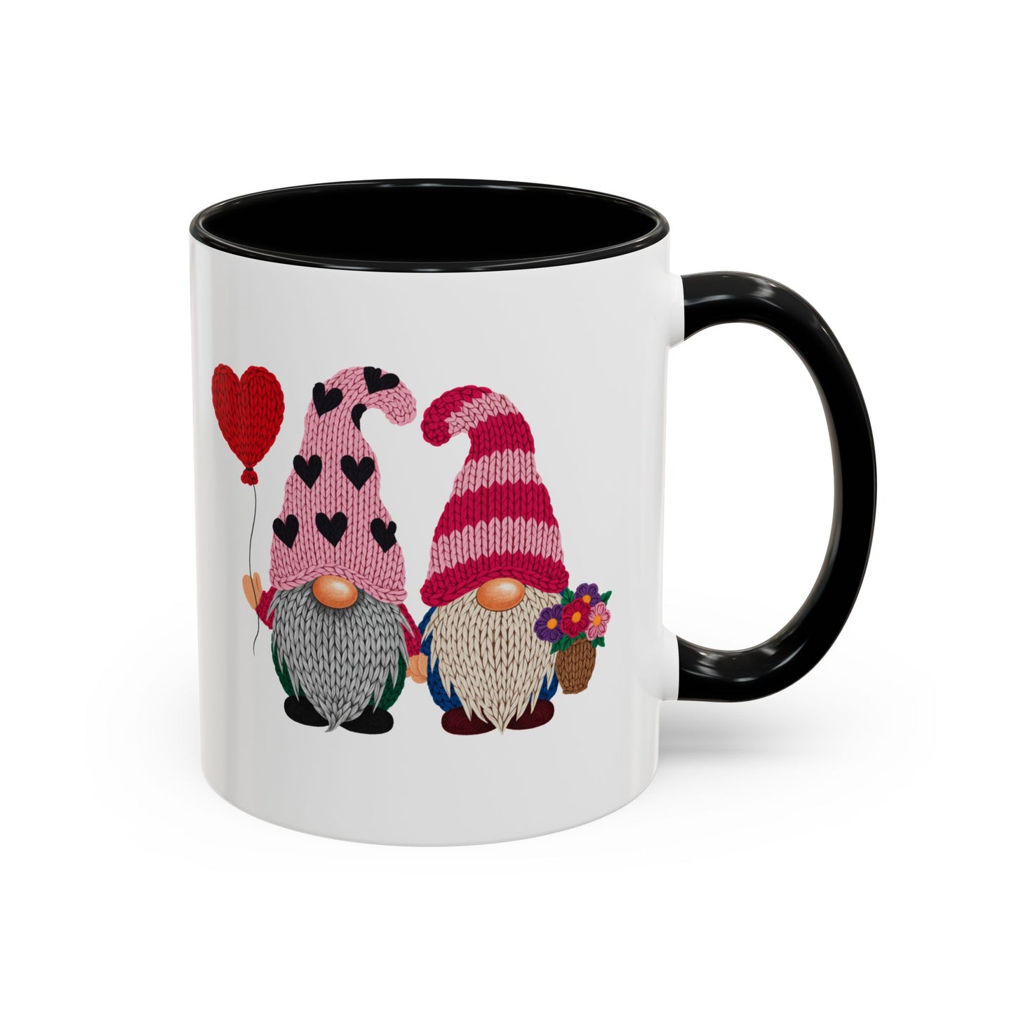 Valentine Gnome Coffee Mug - Cute Couples Accent Mug (11/15oz)