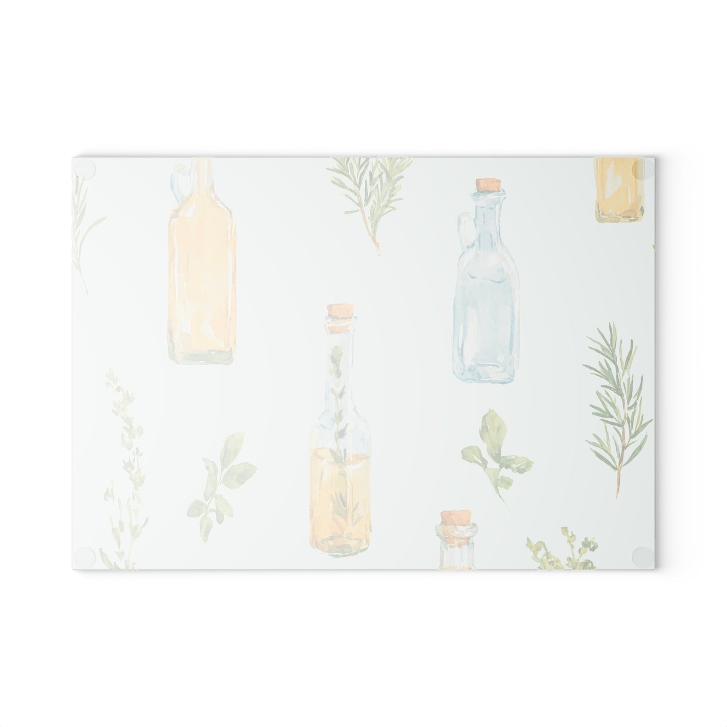 Herb & Olive Oil Glass Cutting Board