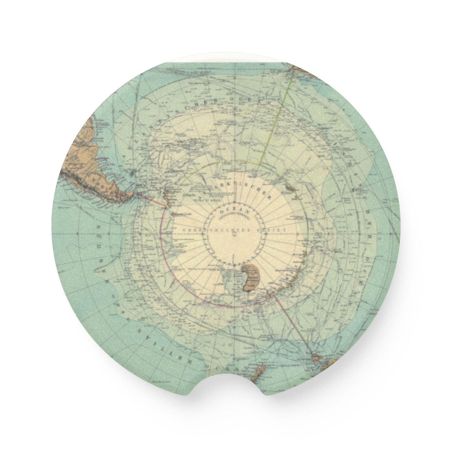 Map of Antarctica Soapstone Car Coaster