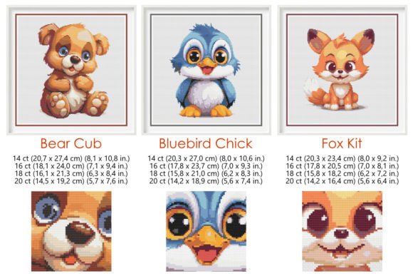 Cute Baby Animal Cross Stitch Pattern Bundle