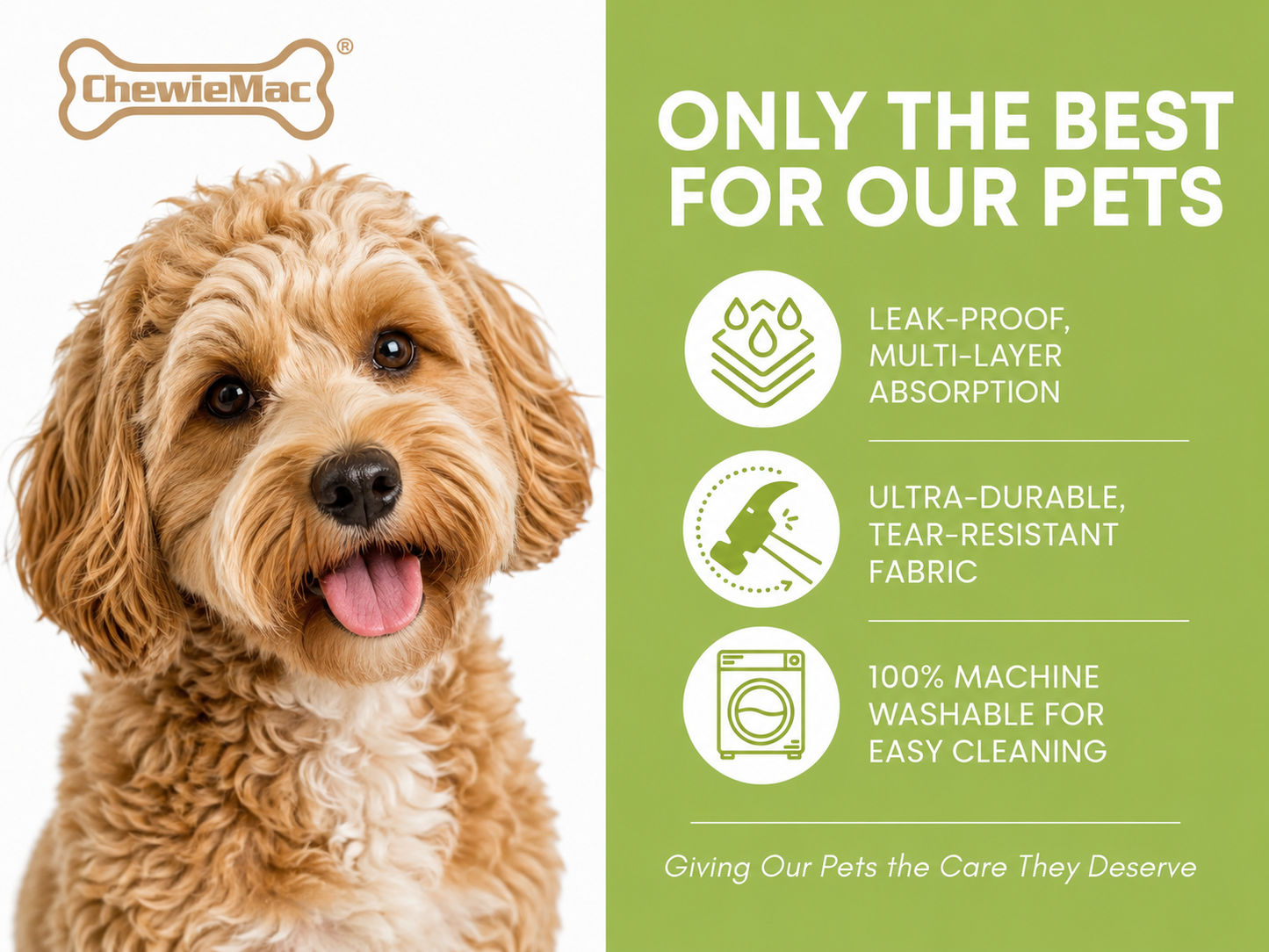 ChewieMac® Washable Reusable Pet Carrier Pads