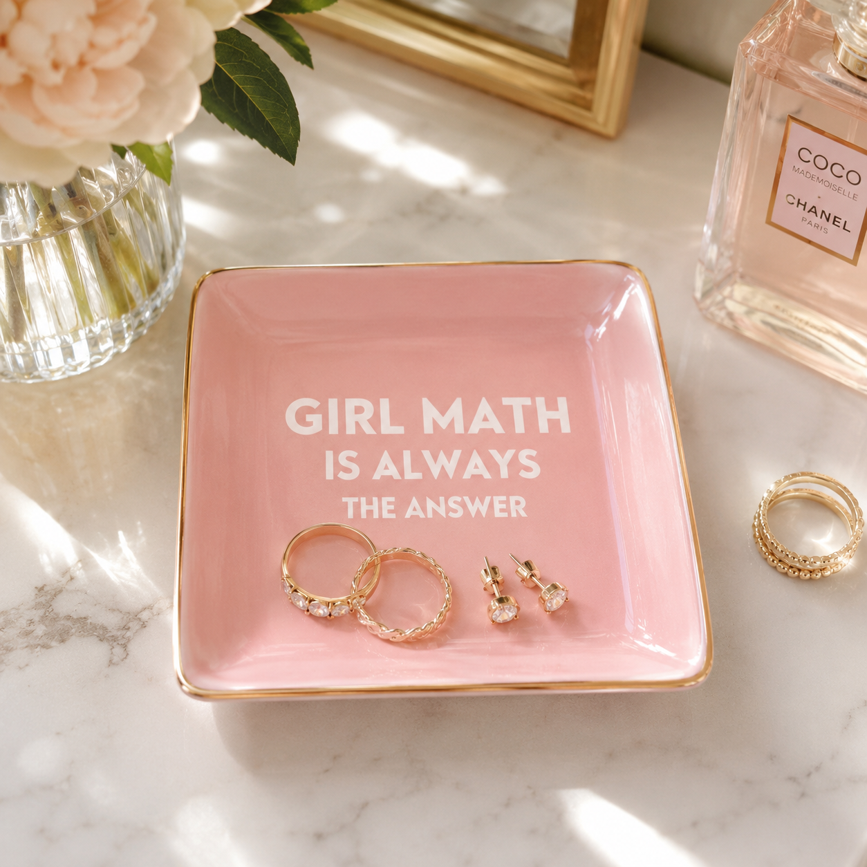 Square Trinket Tray Girl Math Is Always the Answer