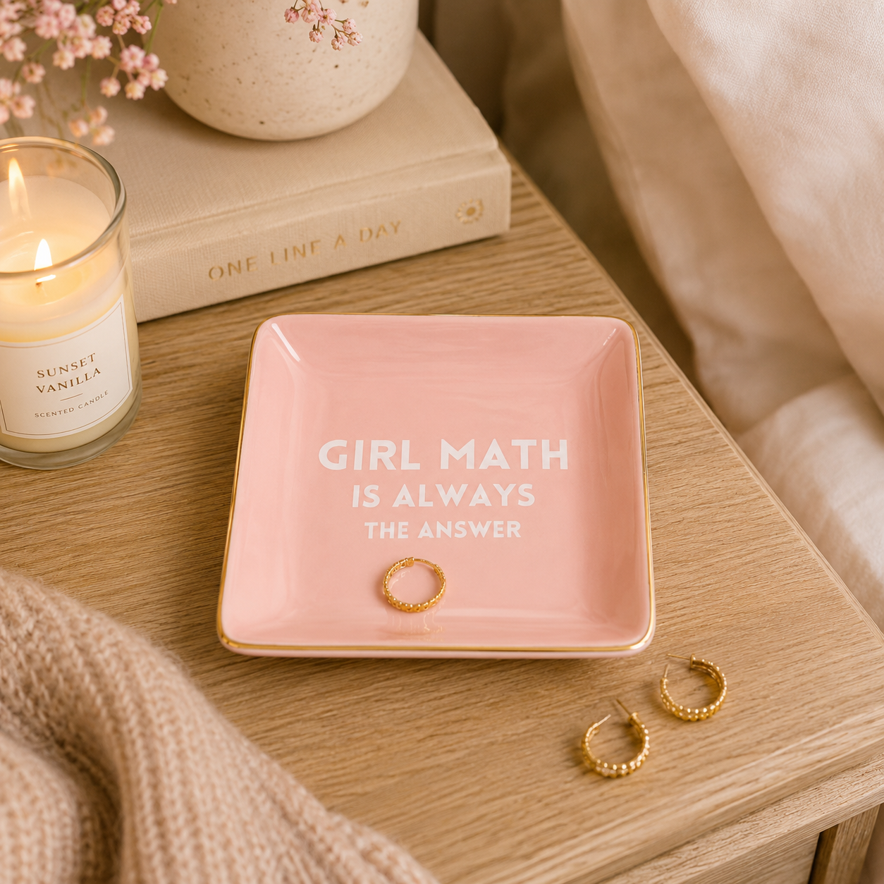 Square Trinket Tray Girl Math Is Always the Answer