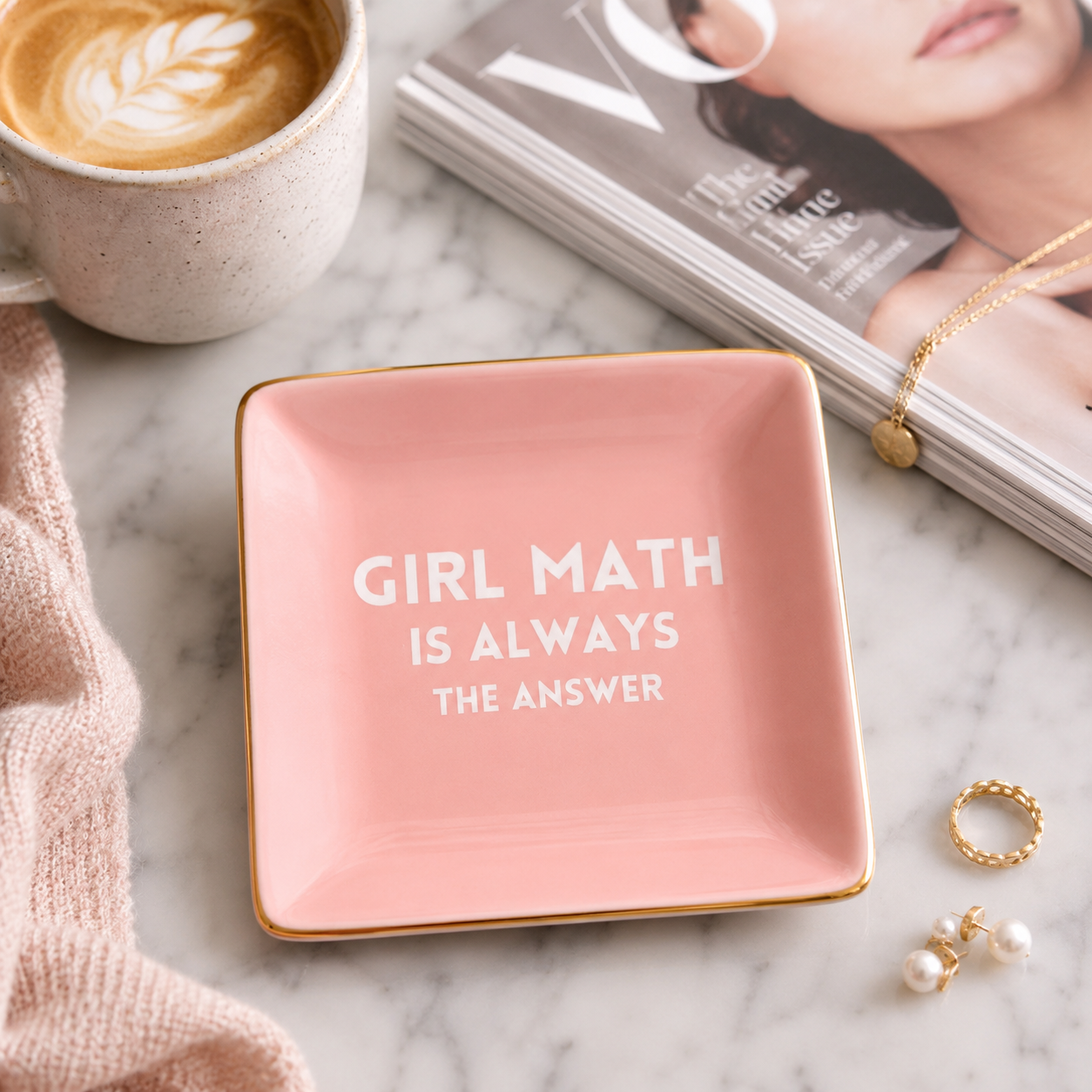 Square Trinket Tray Girl Math Is Always the Answer