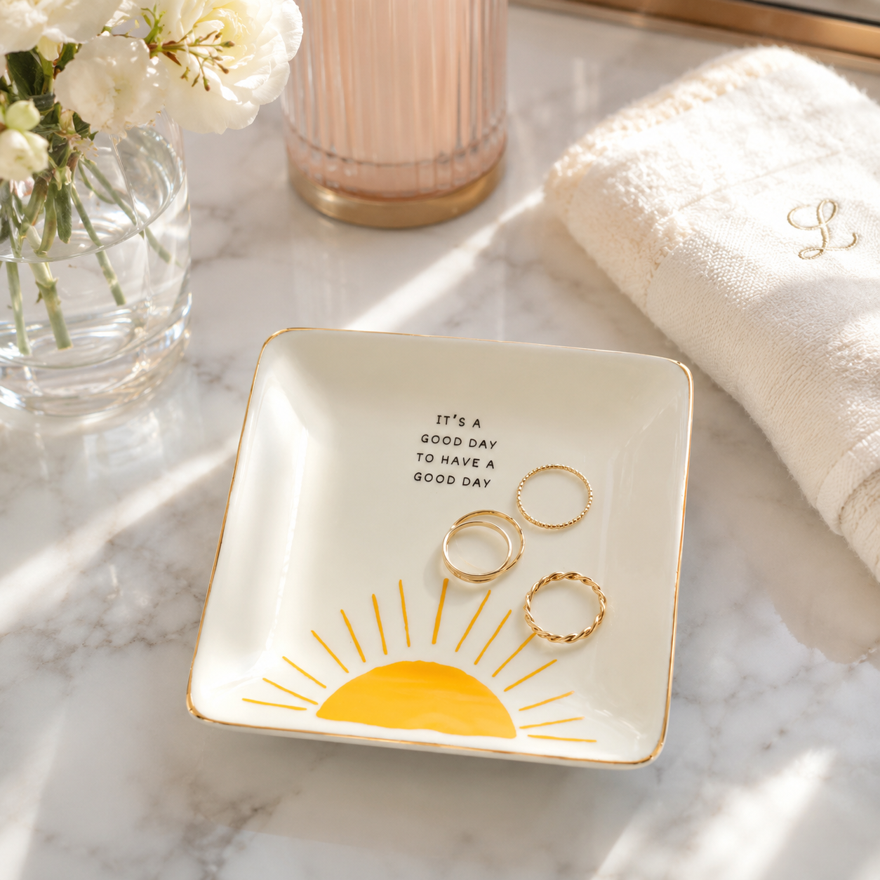 Square Trinket Tray Gift  It's A Good Day