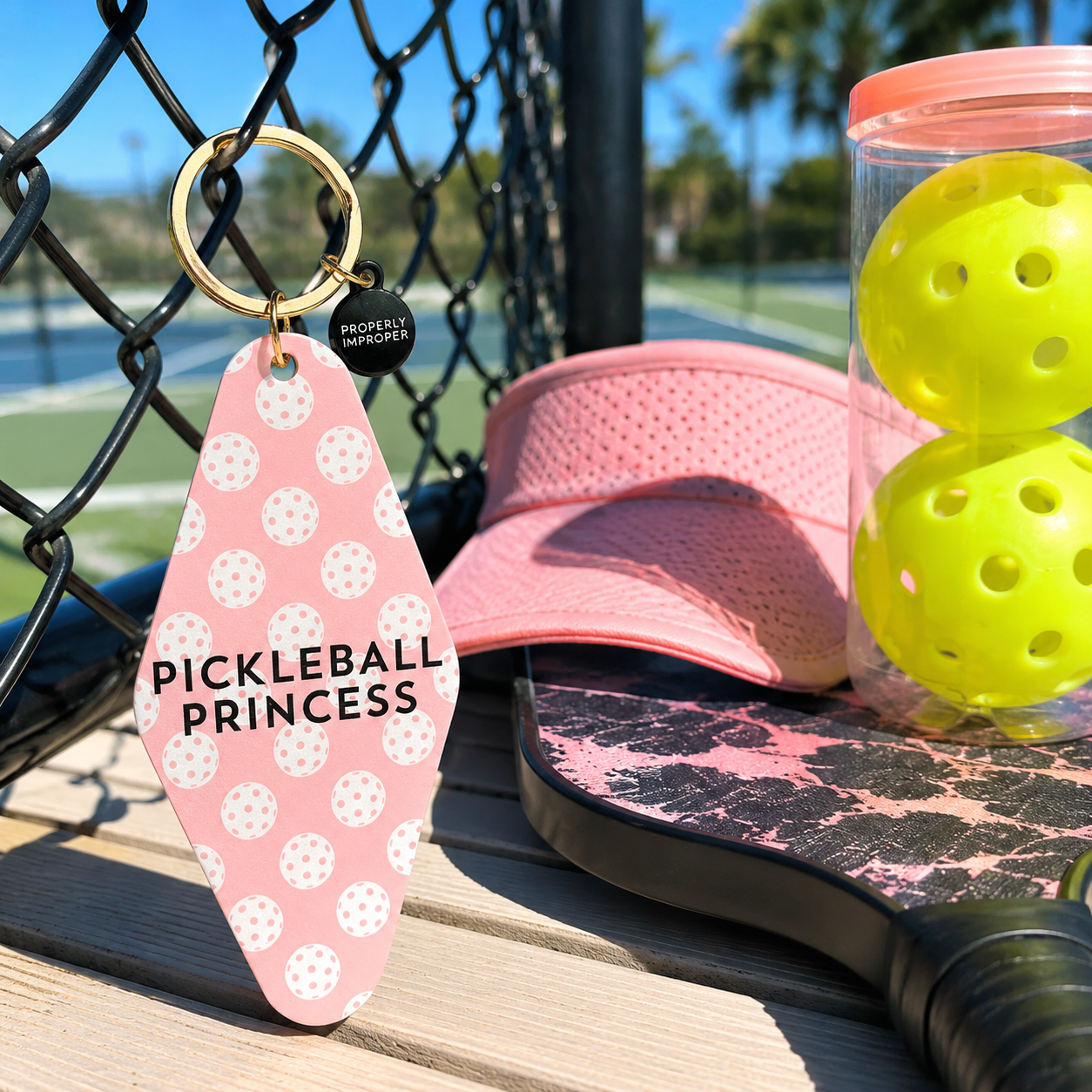 Cute Pickleball Keychain Princess