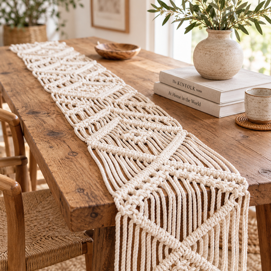 Handmade Boho Table Runner Macrame | Unique Home Decor