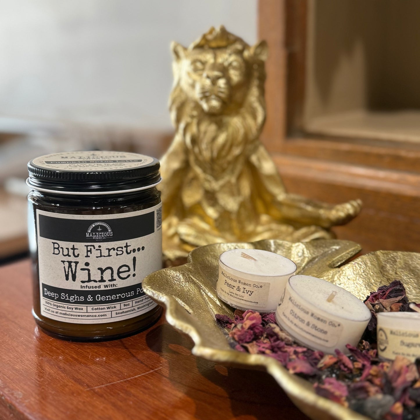 But First Wine | Scent: Cabernet All Day | 9oz Funny Candle | Malicious Women Co