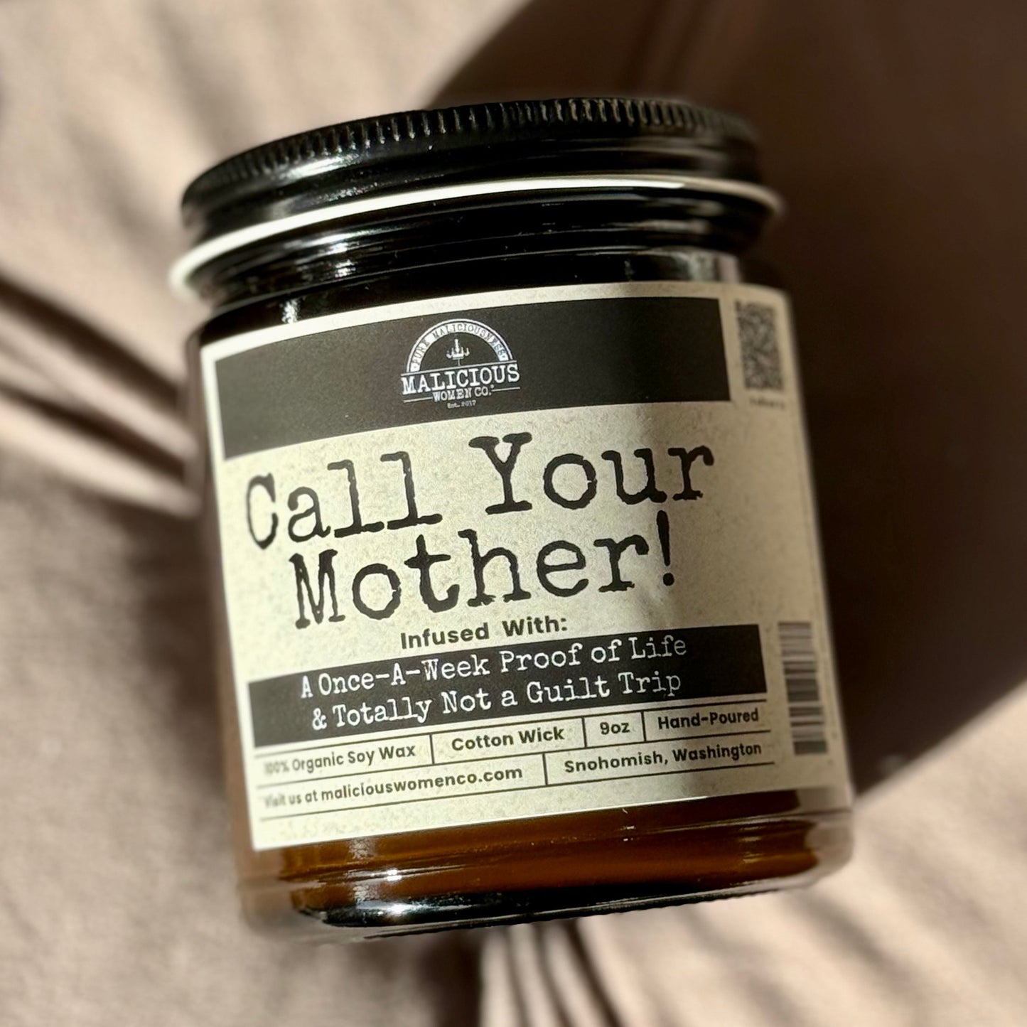 Call Your Mother | Scent: Sage & Sea Salt | 9oz Mom Candle | Malicious Women Co
